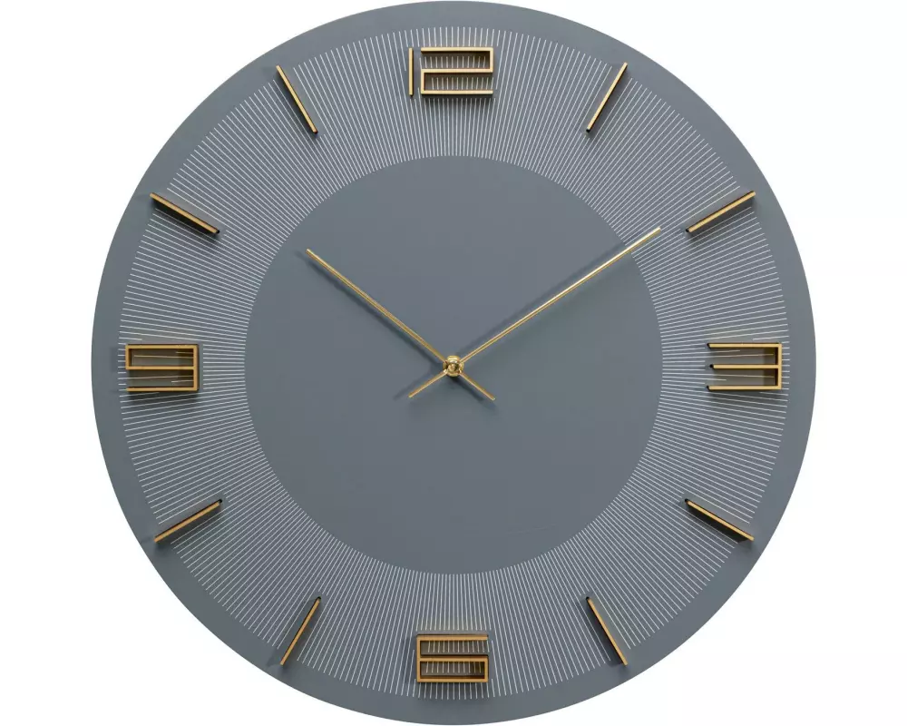 Kare Wanduhr Leonardo, Grau / Gold