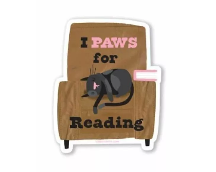I Paws for Reading Sticker
