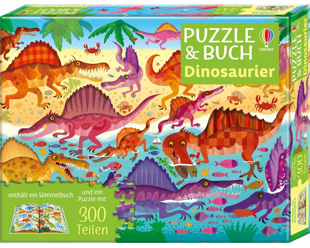 Puzzle & Buch: Dinosaurier