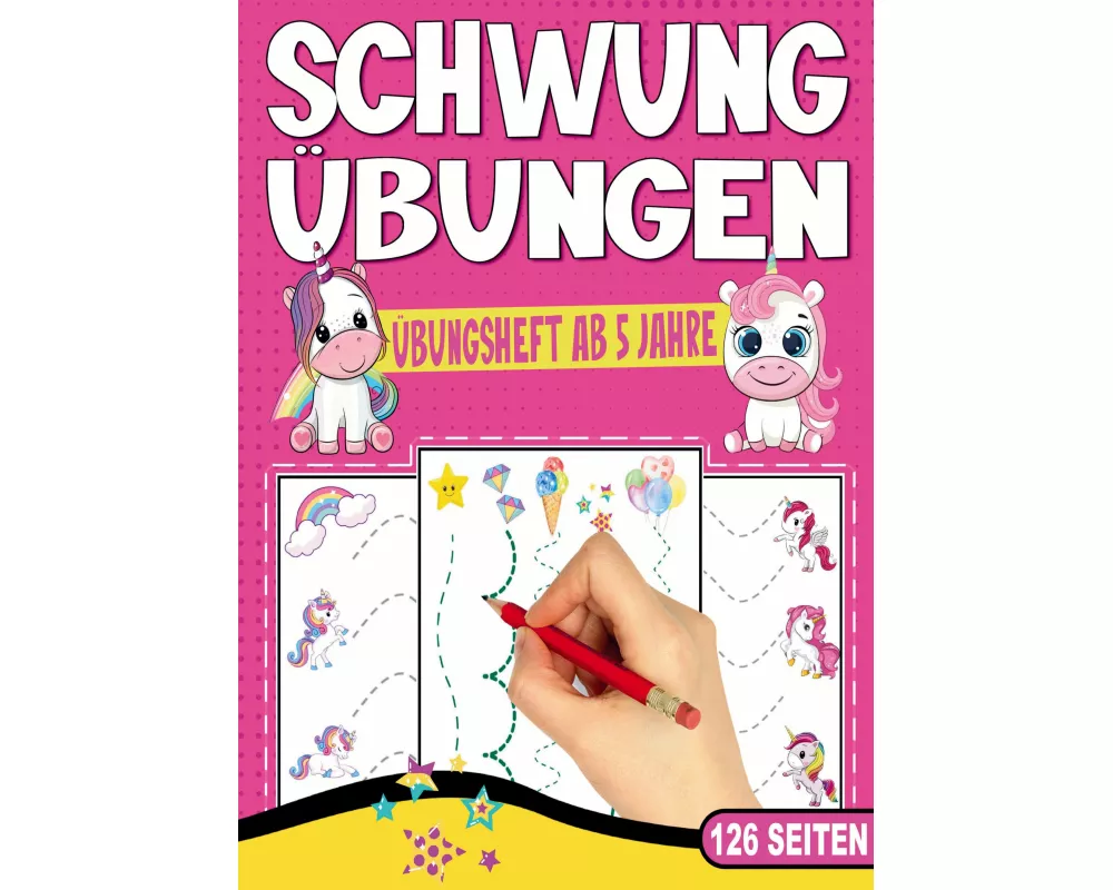 Schwungübungen Übungsheft ab 5 Jahre - Das Einhorn Lernheft für Mädchen