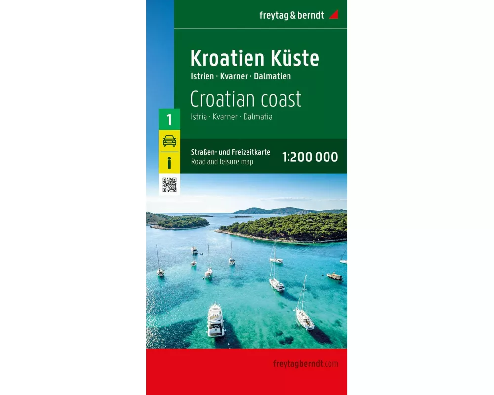 Kroatien Küste, Straßen- und Freizeitkarte 1:200.000, freytag & berndt