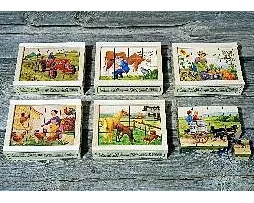 Würfelpuzzle, 12-teilig. Bauernhof
