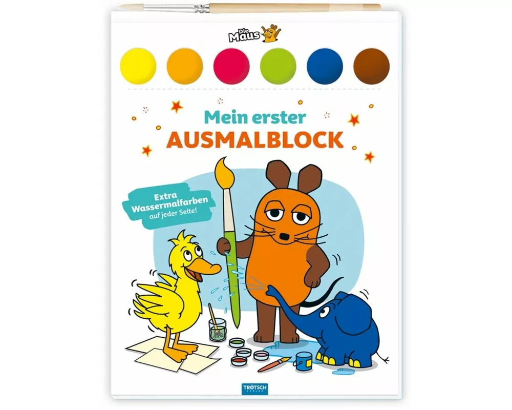 TRÖTSCH - Die Maus | Mein erster Ausmalblock | Malblock mit Wasserfarben (Ab 3 Jahren)