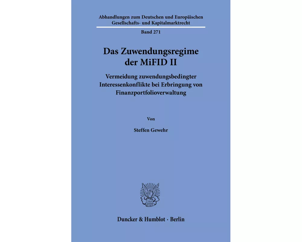 Das Zuwendungsregime der MiFID II