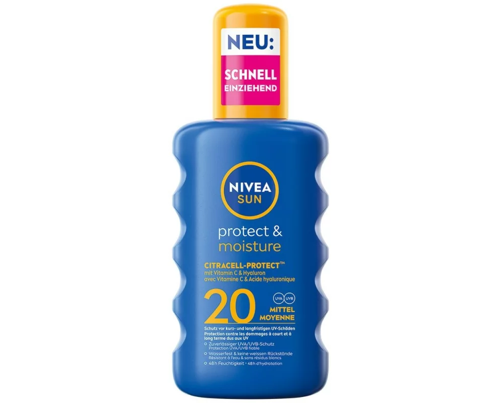 NIVEA SUN Sonnenspray Protect and Moisture LSF 20 200 ml