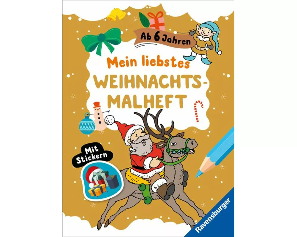 Mein liebstes Weihnachtsmalheft mit Stickern ab 6