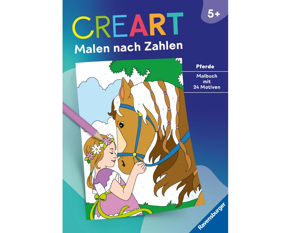 CreArt Malen nach Zahlen ab 5: Pferde