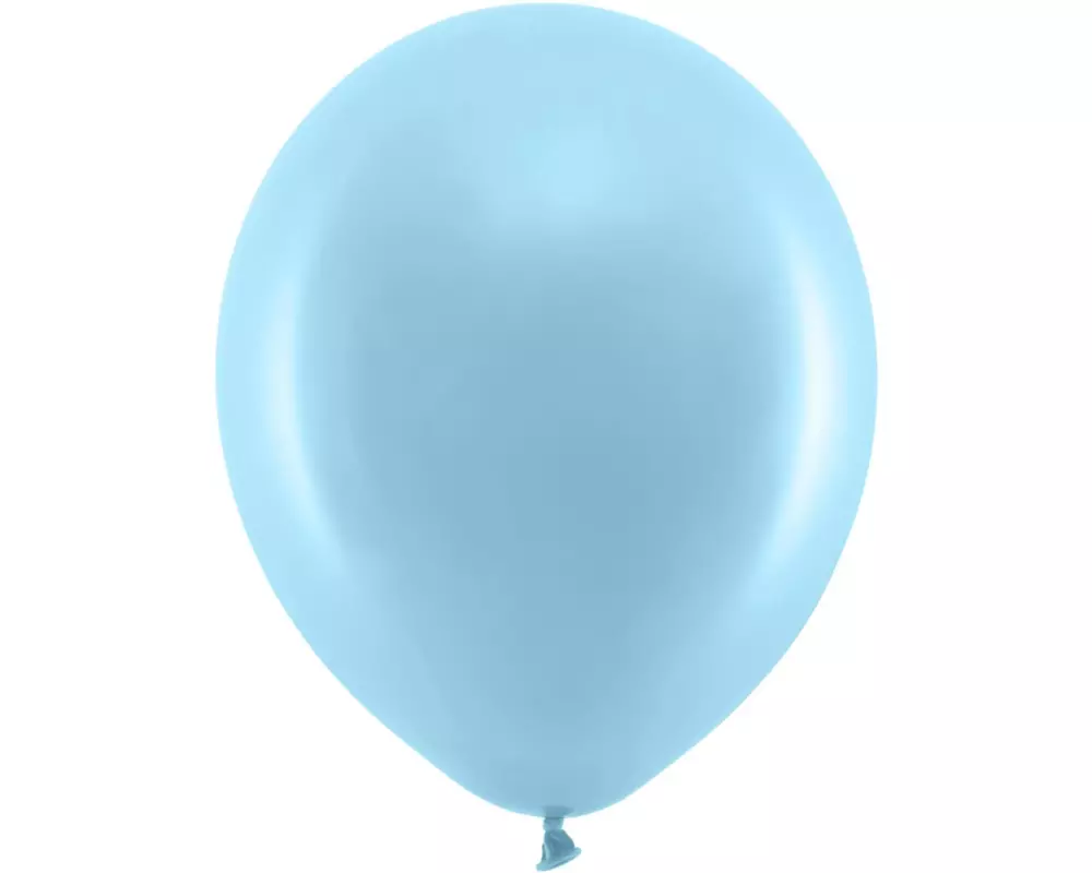Partydeco Luftballon Uni Rainbow Pastel 10 Stück, Hellblau, Ø 30 cm