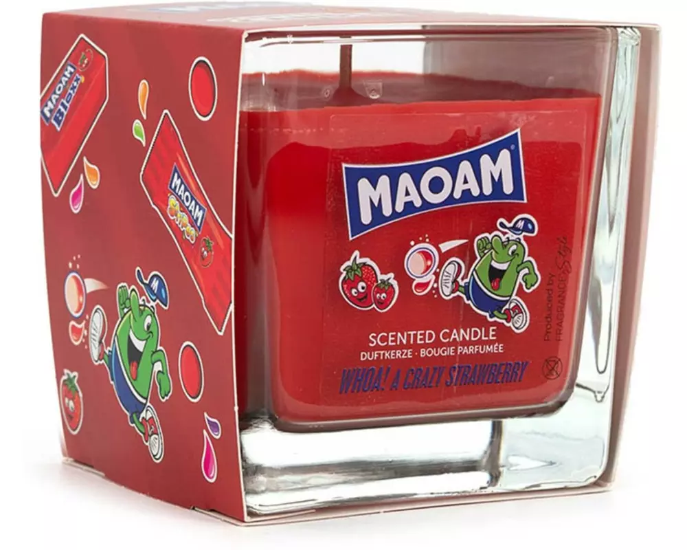 balthasar Duftkerze Maoam Crazy Strawberry 8 x 8 cm, 200 gr