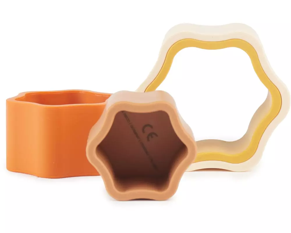 bieco Silikon Stapelspiel Blume Chocolate Bliss 4-tlg.