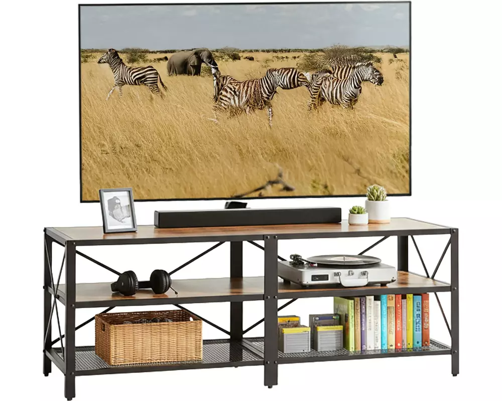 relaxdays TV-Möbel für 60 Zoll TV 52 x 140 cm Schwarz
