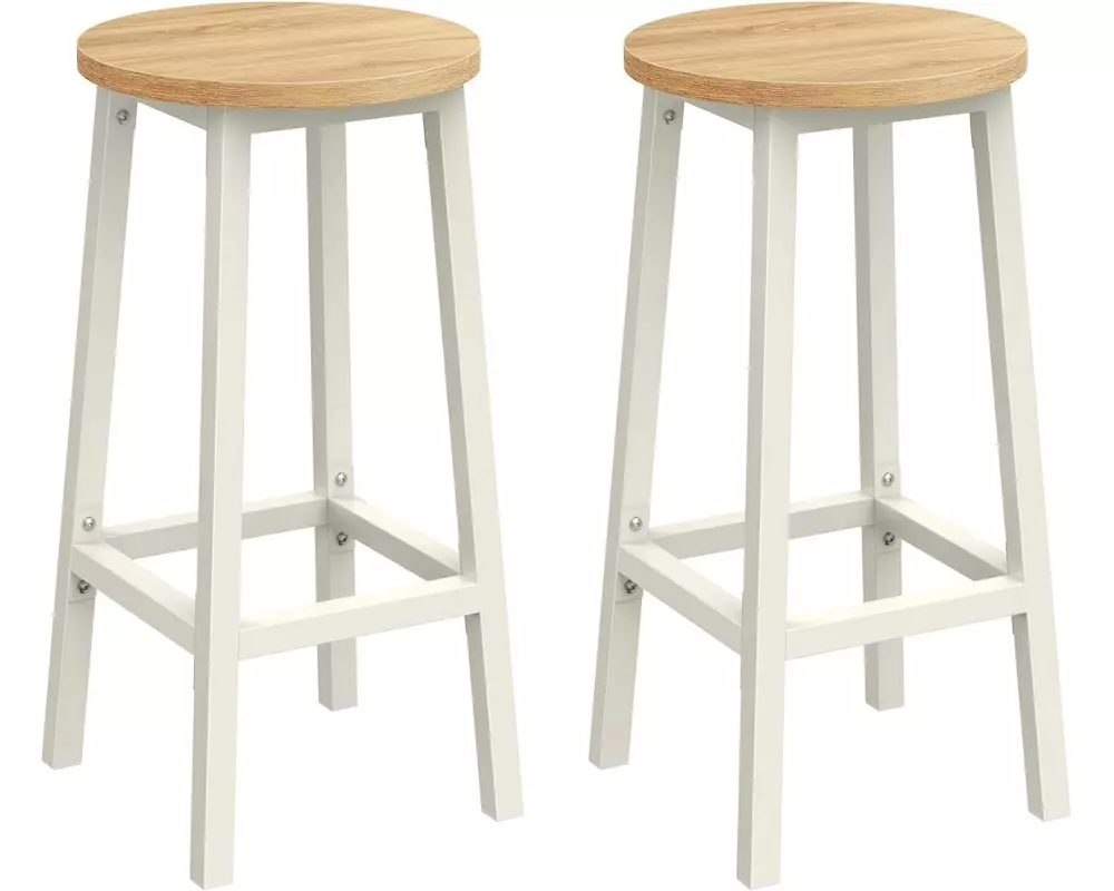VASAGLE Barhocker 32 x 65 cm, Weiss, 2er Set