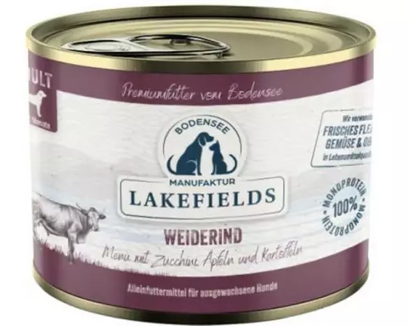 Lakefields Dosenfleisch-Menü Weiderind Zucchini Äpfel Karotten