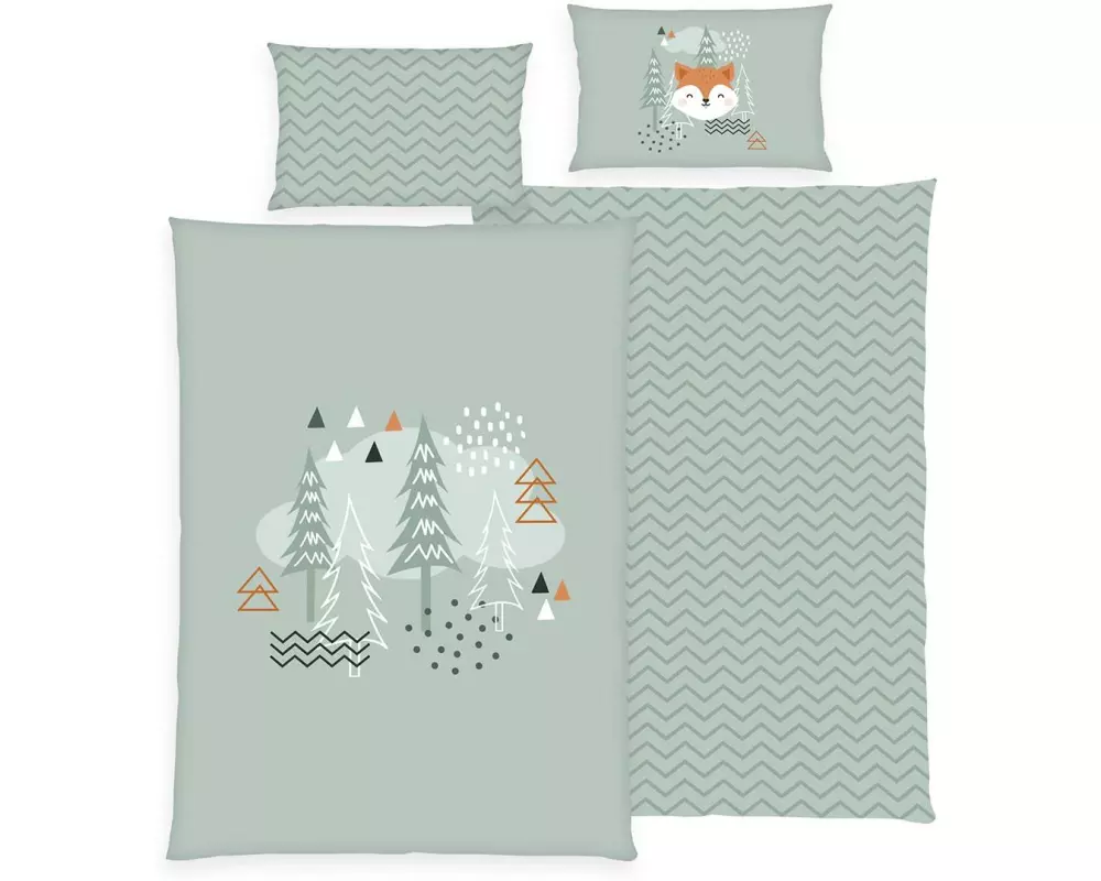 Herding Kinderbettwäsche Nordic Forest 100 x 135 cm + 40 x 60 cm