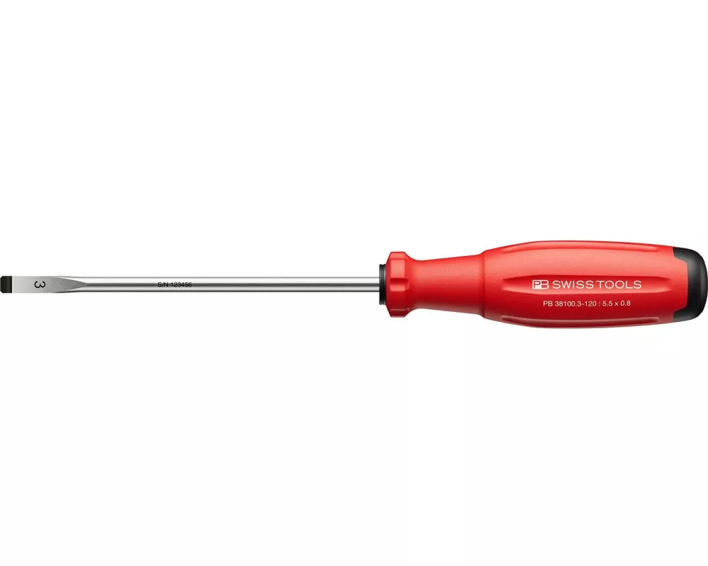PB Swiss Tools Schlitz-Schraubenzieher 38100 SwissGrip Evo 120 mm Schlitz