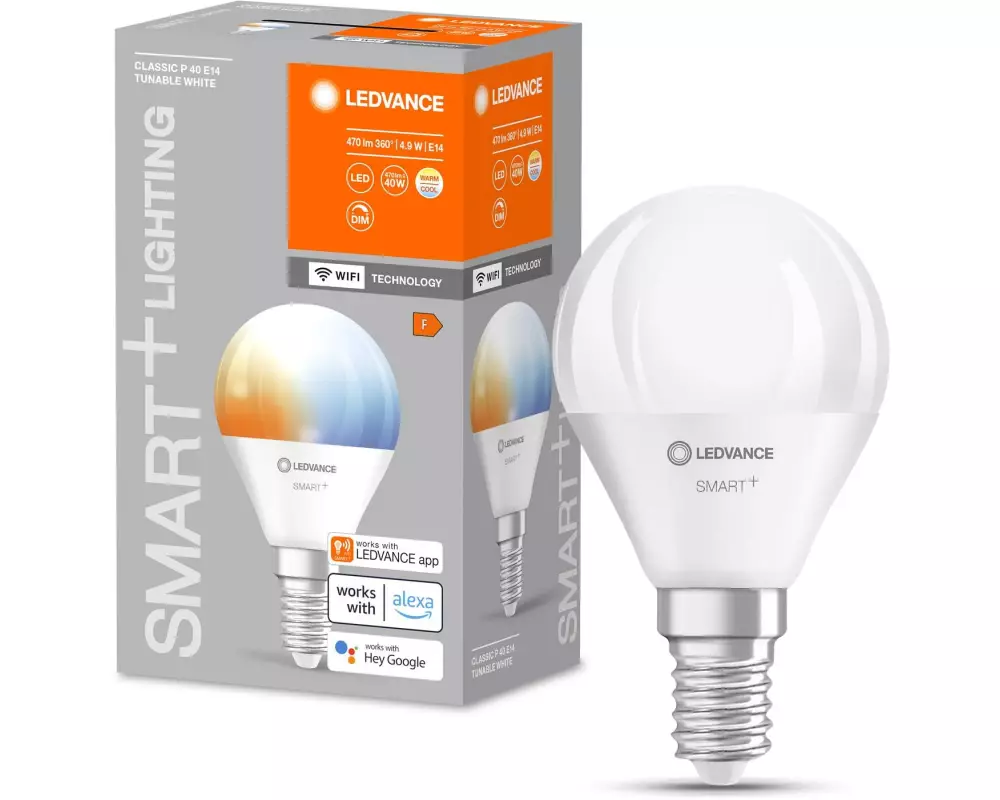 Ledvance Leuchtmittel SMART+ WiFi Mini Bulb P40, E14, 2700-6500K, TW
