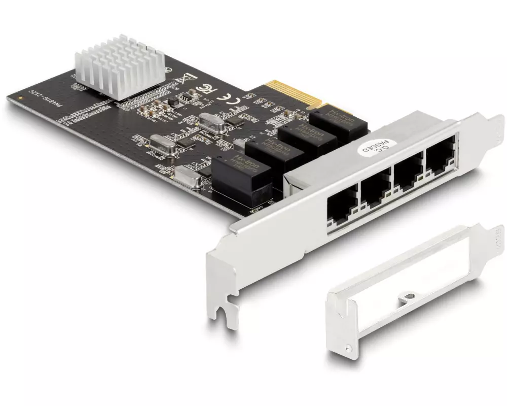 Delock Netzwerkkarte 4x RJ45 1Gbps, PCI-Express x4