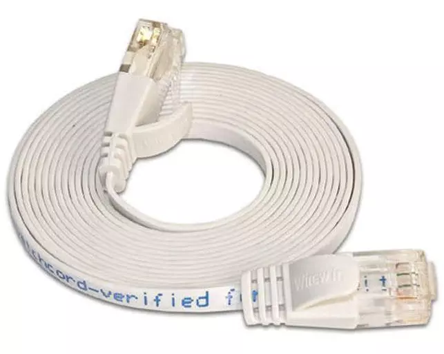 SLIM Slimpatchkabel RJ-45 - RJ-45, Cat 6, UTP, 25 m, Weiss
