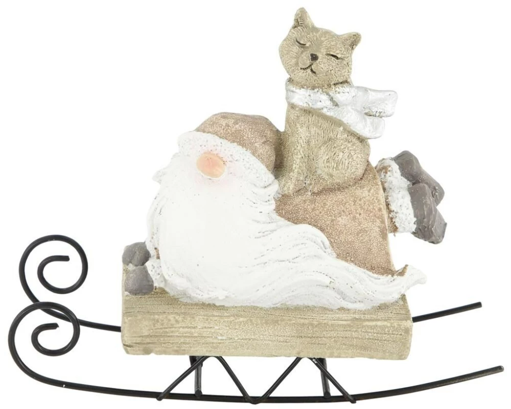 CHALET Jean-Pierre auf Schlitten Weihnachtsdeko, Weiss