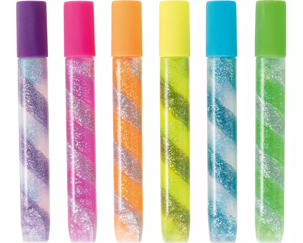 Folia Glitzerstift Glue Spiral Neon 6 Stück