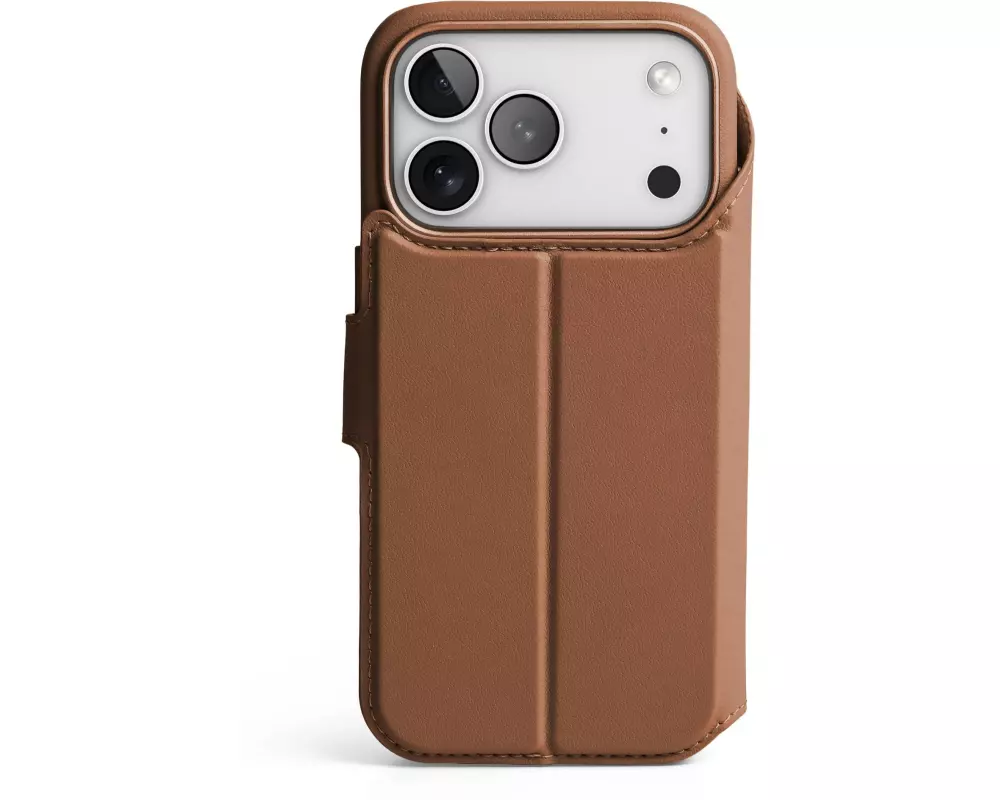 Vonmählen Book Cover Vegan Leather iPhone 17 Pro Brown