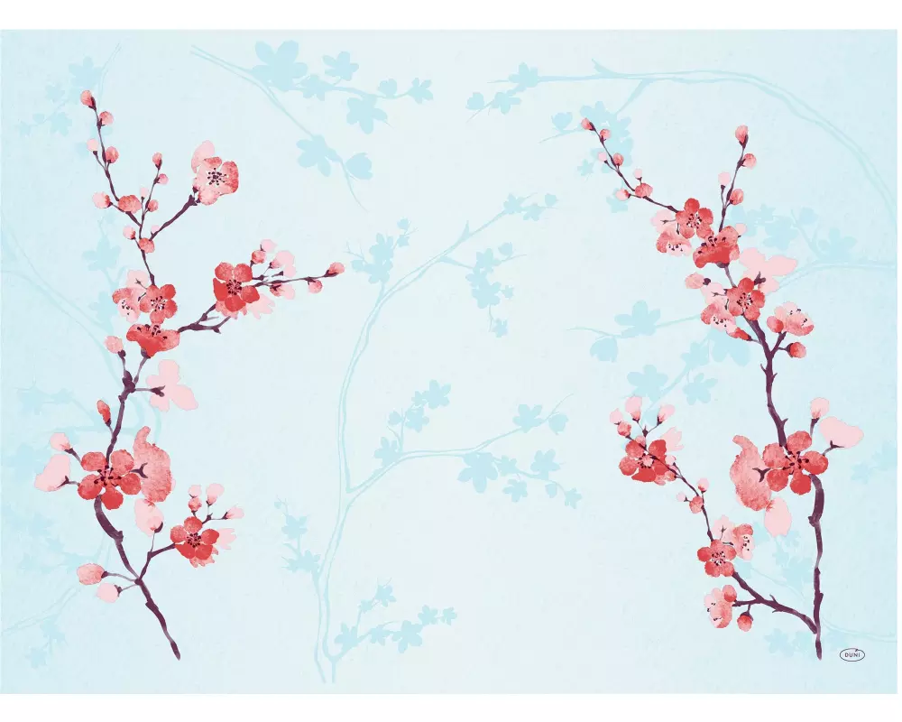 Duni Tischset Cherry Breeze 100 Stück, 40 cm x 30 cm, Weiss/Rosa