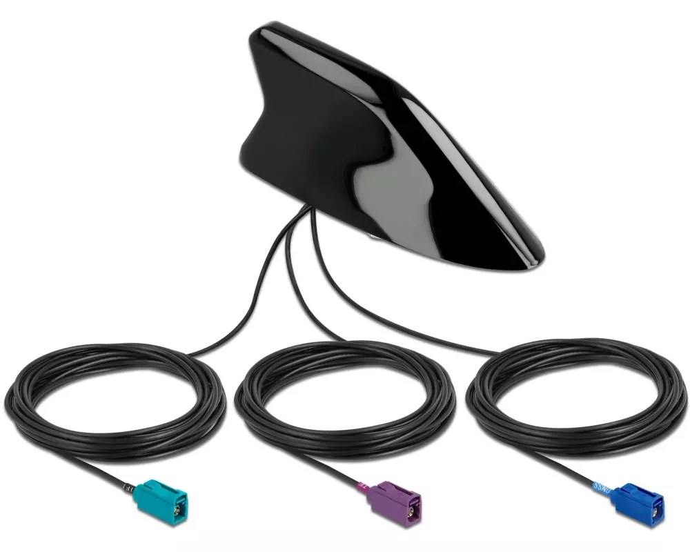 Delock LTE/WLAN/GPS-Antenne Shark Fin FAKRA C/D/Z 3.5 dBi