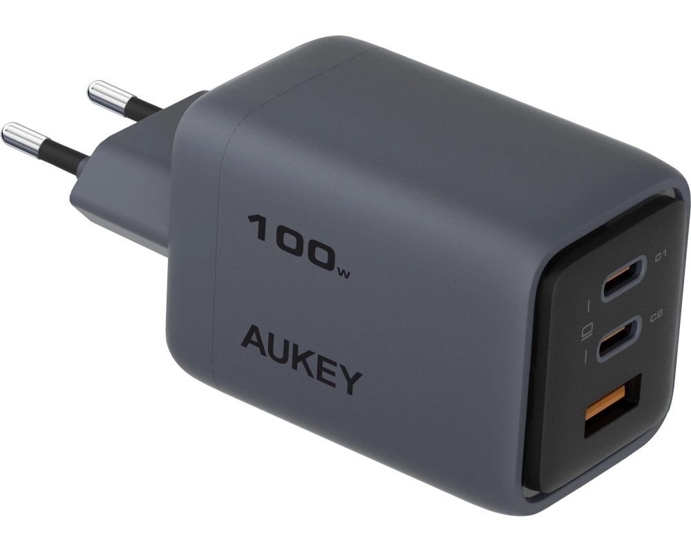 AUKEY Comet Mix 100W GaN PD PA-C5 4-Port, Wall Charger Grey