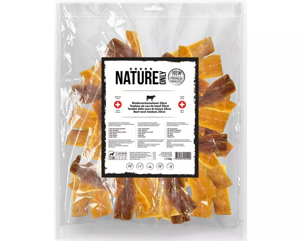 NATUREonly Kausnack Rindernackensehnen 20 cm, 2 kg