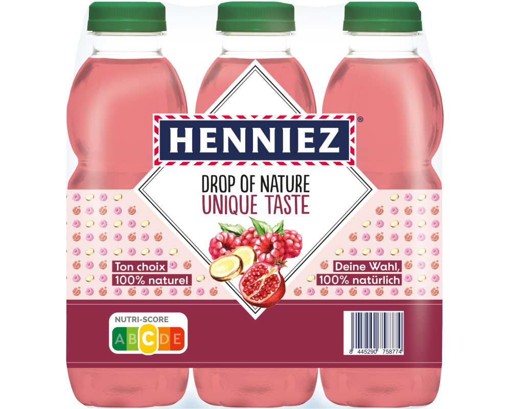 HENNIEZ Drop of Nature Himbeer Pet 649230 50 cl, 6 Stk.