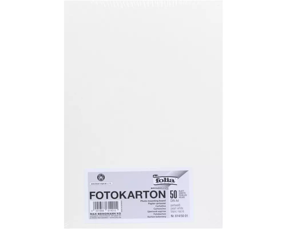 Folia Fotokarton A4, 300 g/m², 50 Blatt, Perlweiss