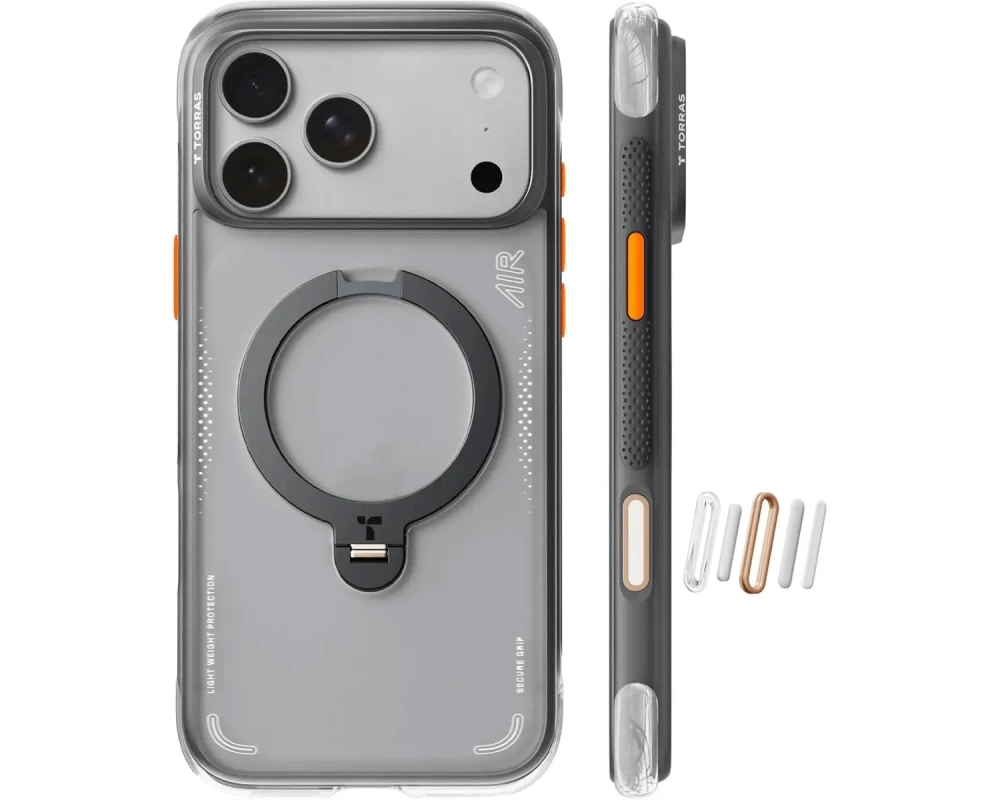 Torras Ostand Q3 Air Schutzhülle, iPhone 17 Pro, MagSafe, schwarz