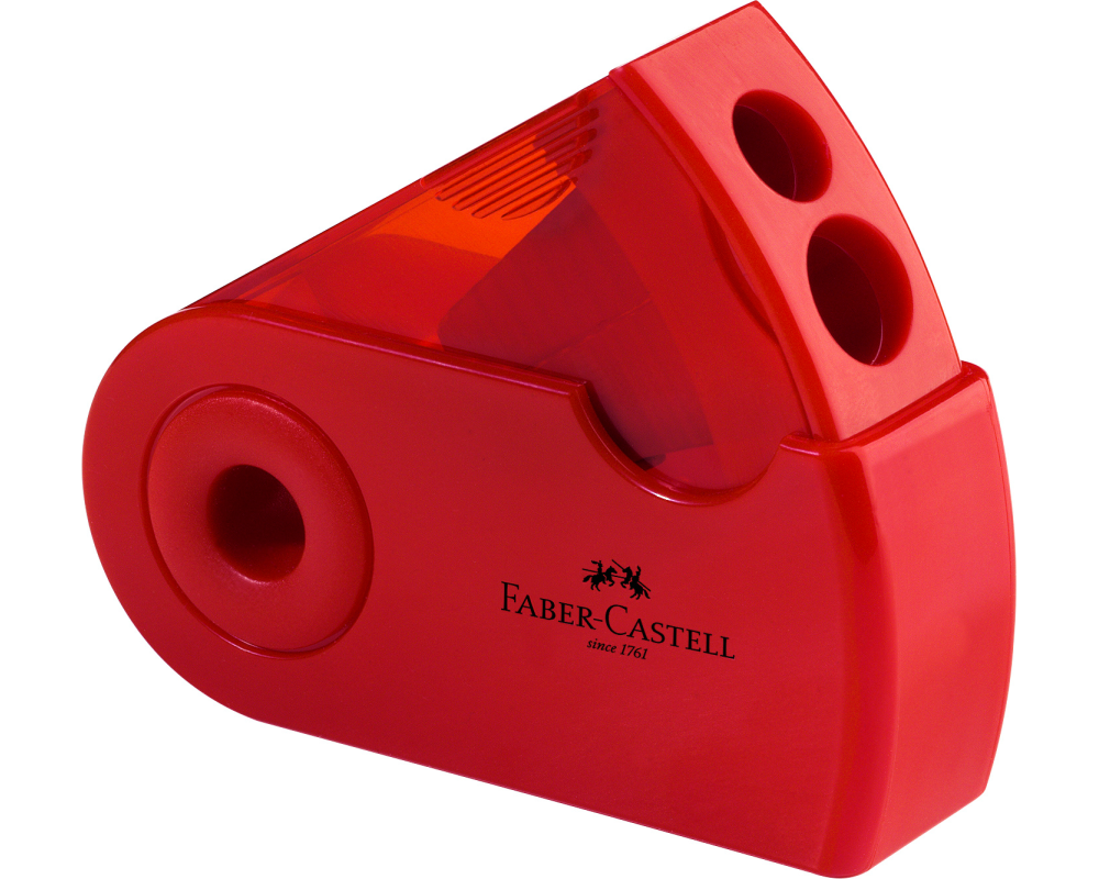 FABER-CASTELL Doppelspitzdose SLEEVE 182701 rot/blau