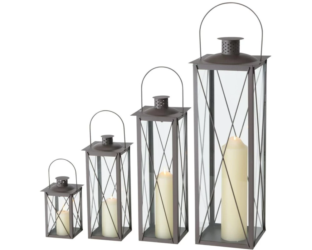 Boltze Laterne Farol 4-teilig, Braun/Transparent