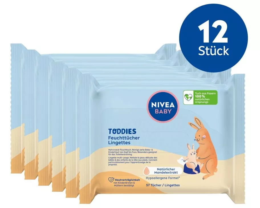 NIVEA BABY Feuchttücher Multipack Toddies 12 x 57 Stück