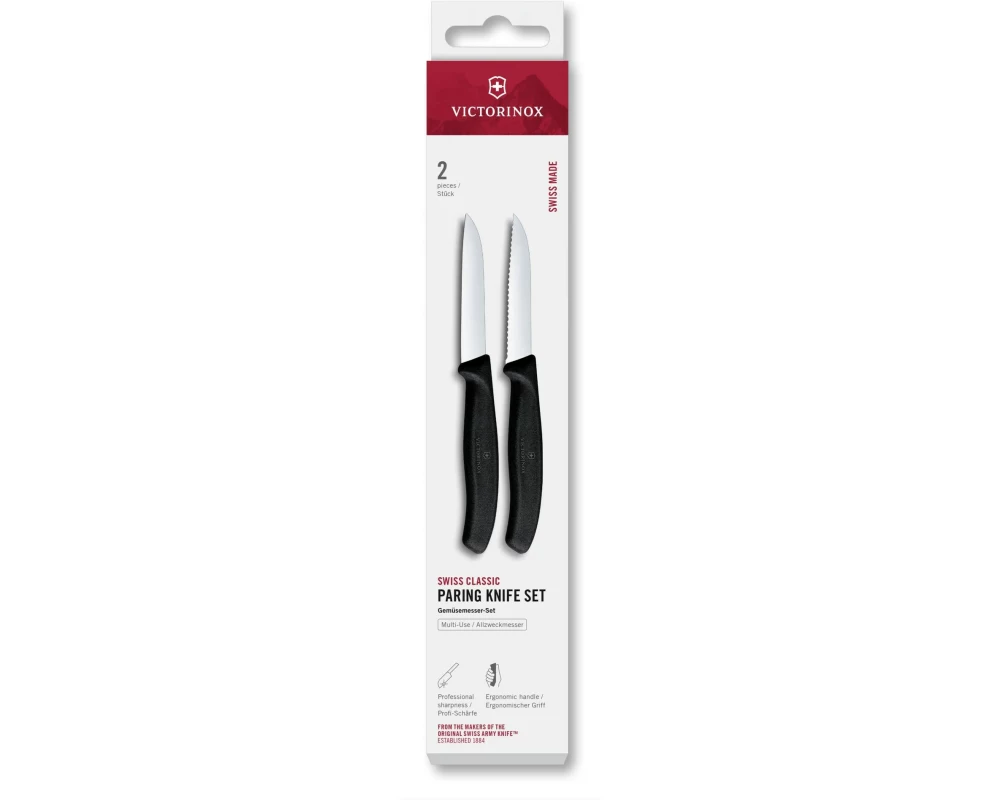 Victorinox Messer-Set Swiss Classic, 8 cm, Schwarz, 2 Stück