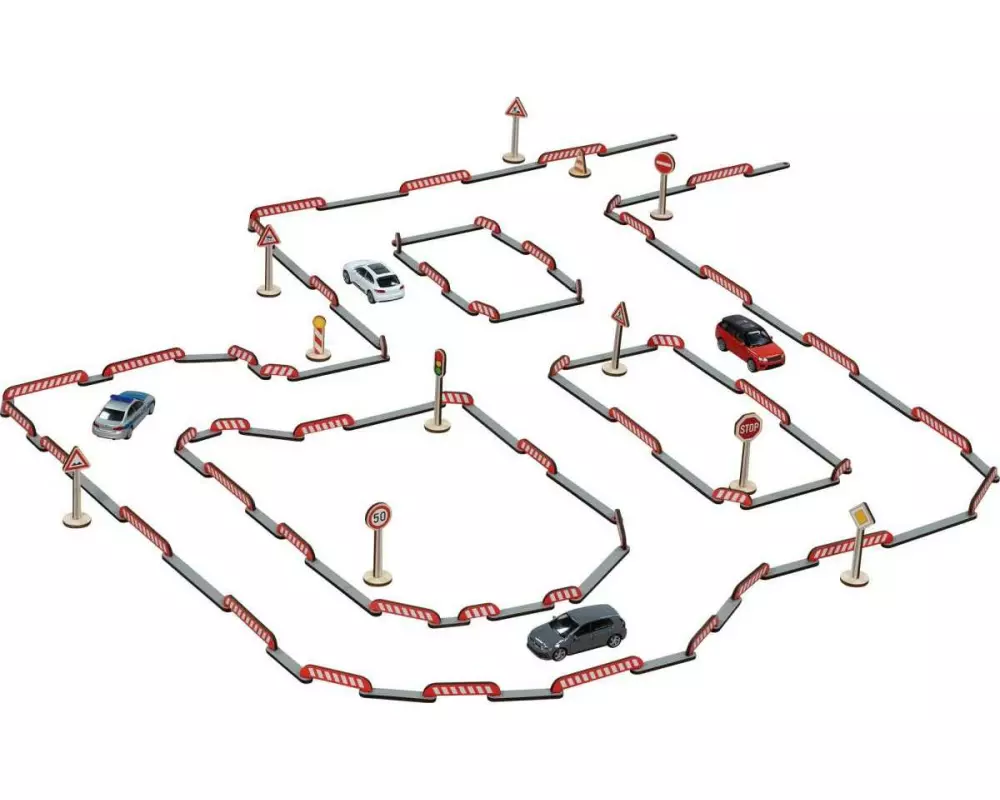 Goki Spielset Strassenbau FlexiRoads 80-teilig