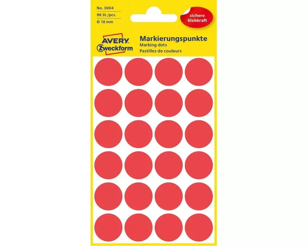 Avery Zweckform Klebepunkte 18 mm Rot