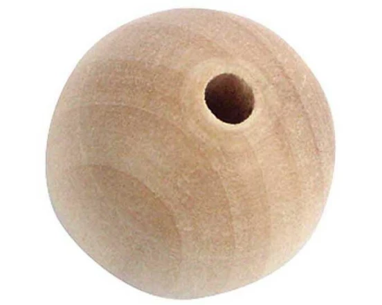 Rico Design Holzperlen Gebohrt 12 mm Nature, 50 Stück