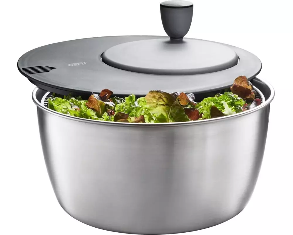 GEFU Salatschleuder Rotare 25 cm, Schwarz/Silber