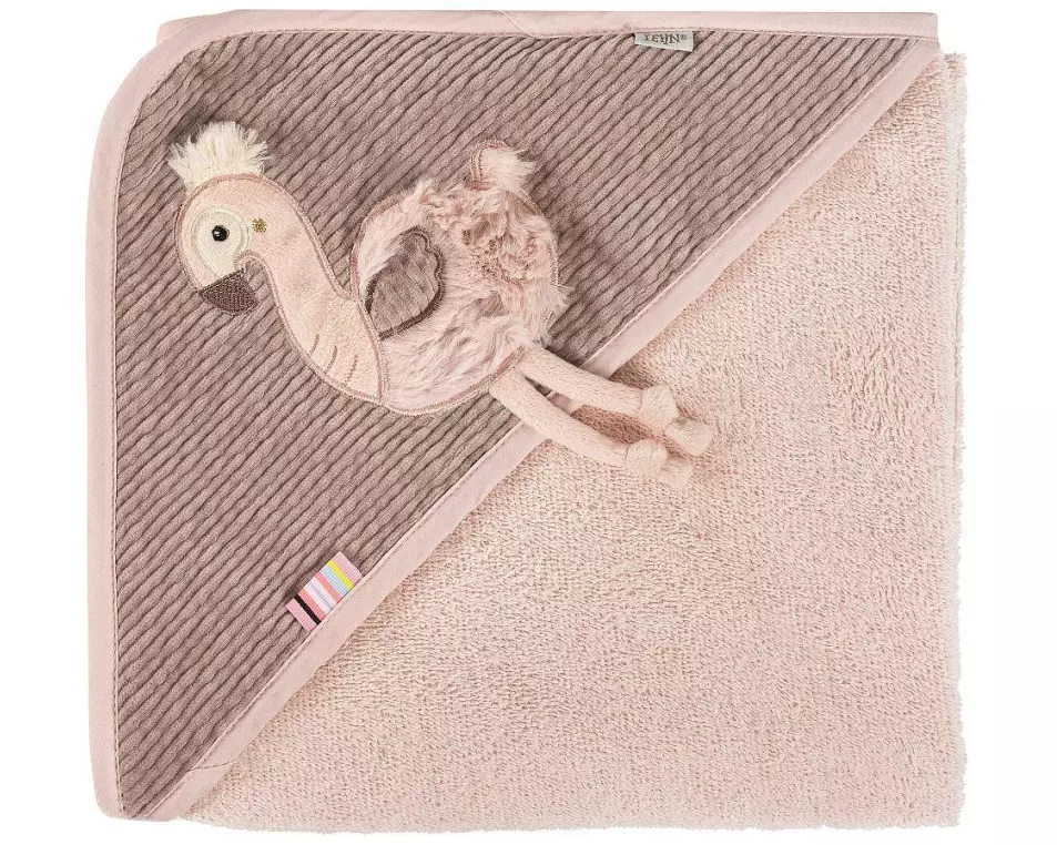 fehn Kapuzenbadetuch Flamingo Rose
