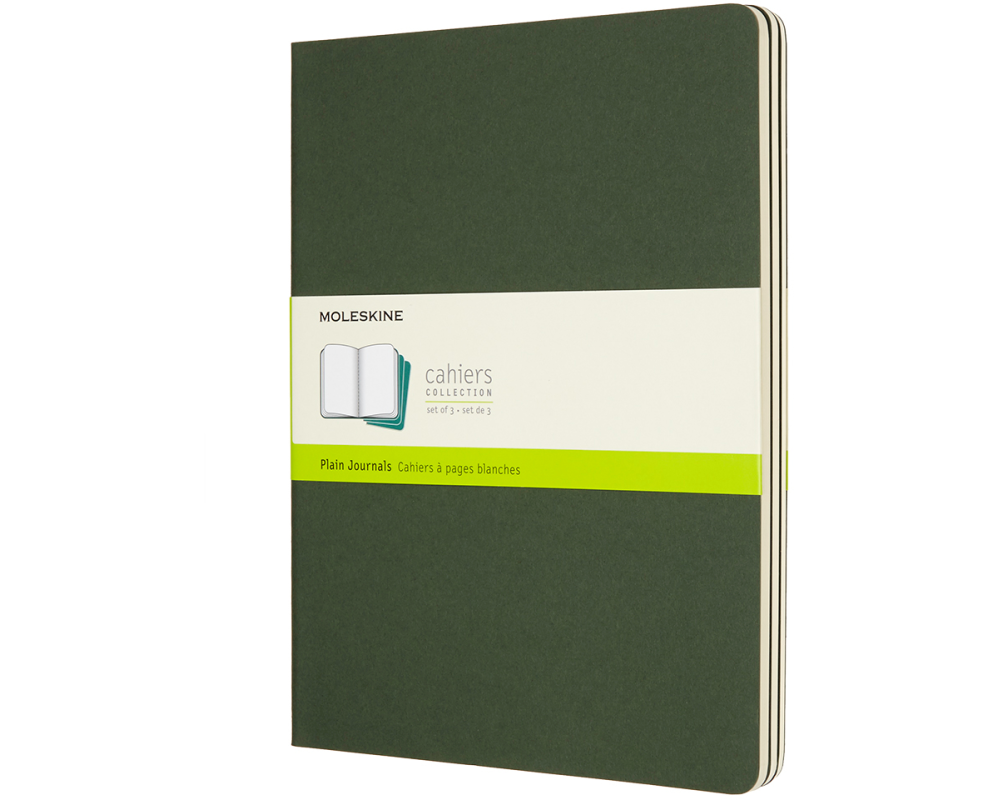 MOLESKINE Cahier XL, 3x, Blanko 855358 Myrtengrün 3 Stück