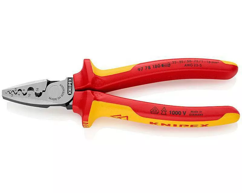 Knipex Crimpzange 180 mm für Aderendhülsen