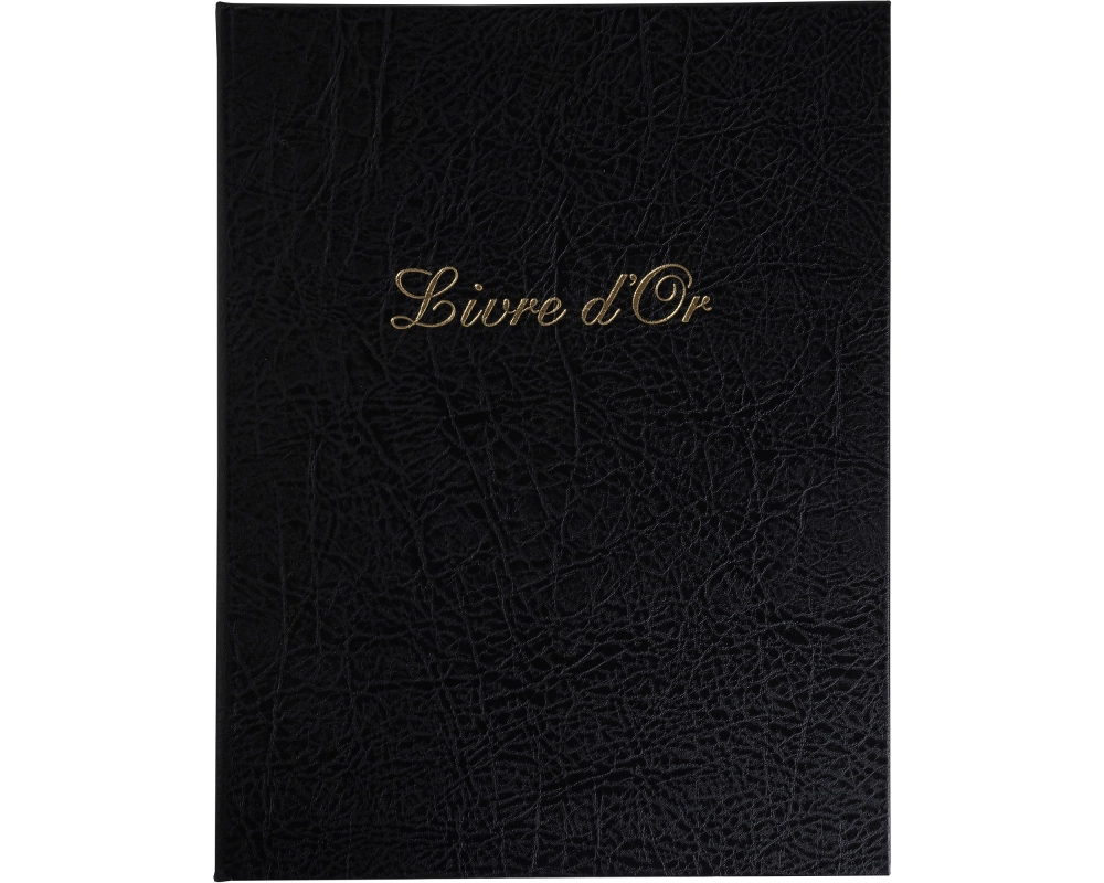 EXACOMPTA Gästebuch Balacron 27x22cm 4981E Schwarz 50 Seiten, weiss