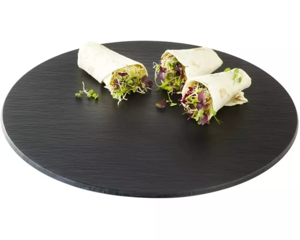 APS Servierplatte Slate 40 cm, Schwarz