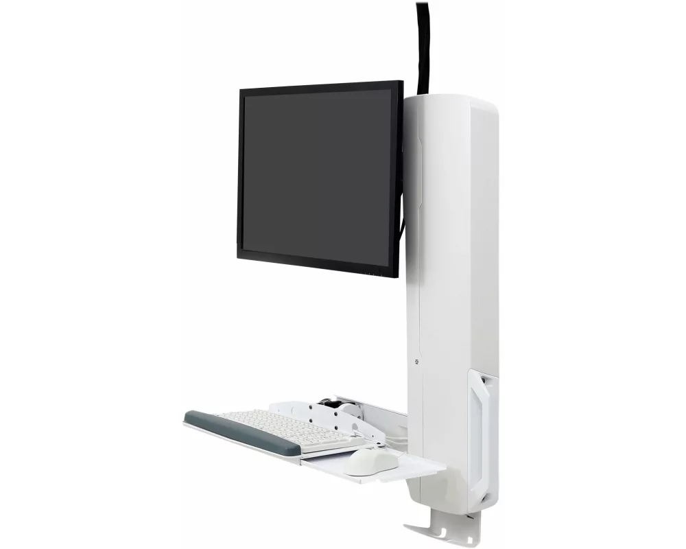 ERGOTRON wall mount, StyleView Sit-Stand VL, High Traffic Areas, adjustable 46cm, 24 inch, 13,6cm, VESA 100x100+75x75mm, white