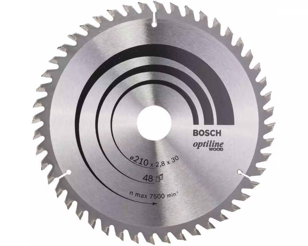 Bosch Professional Kreissägeblatt Optiline Wood, 210 x 30 x 2.8 mm, Z 48