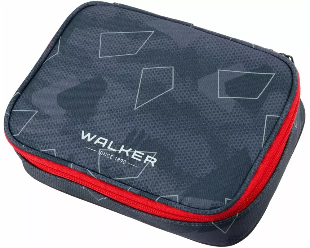 Walker Etui Pencil Box 22.5 x 16 x 6 cm, Grey Polygon