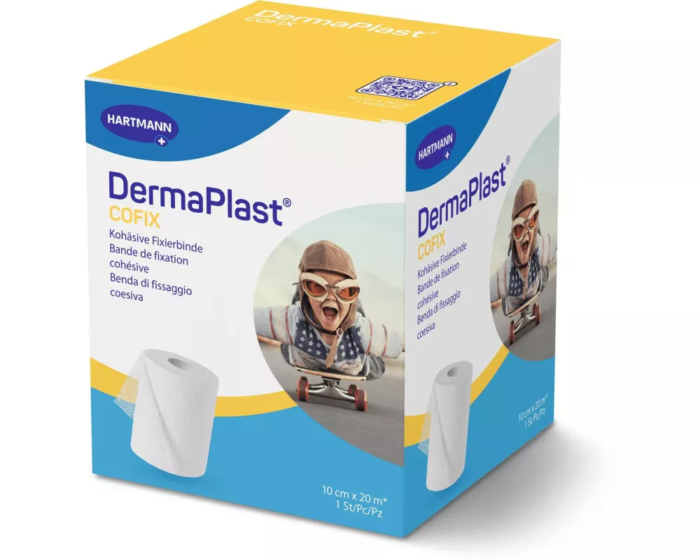 DermaPlast Gazebinde Cofix weiss Sparrolle 10 cm x 20 m