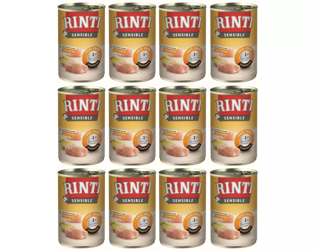 Rinti Nassfutter Sensible Dose Huhn + Kartoffel, 12 x 400 g